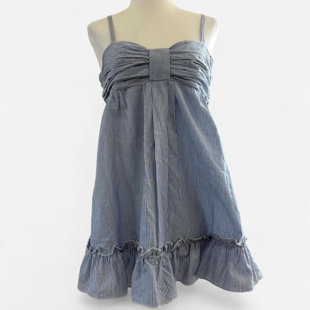 Babydoll Striped Top with a Ruffled Hem